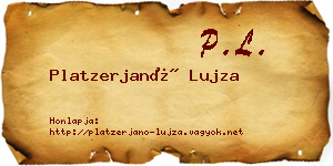 Platzerjanó Lujza névjegykártya